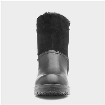 Womens Black Zip Up Ankle Boot