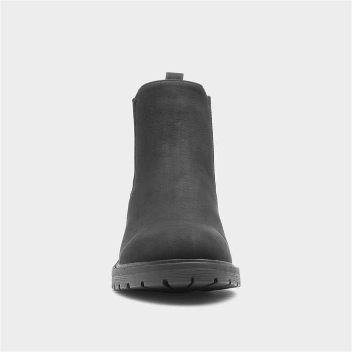 Womens Black Block Heel Chelsea Boot