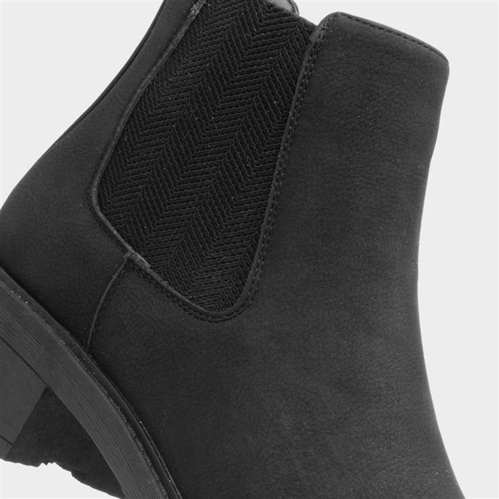 Womens Black Block Heel Chelsea Boot
