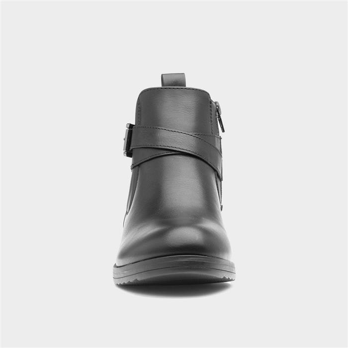 Womens Black Buckle Chelsea Boots