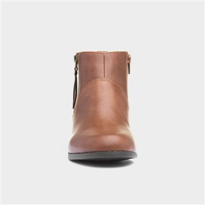 Womens Tan Tassel Ankle Boot