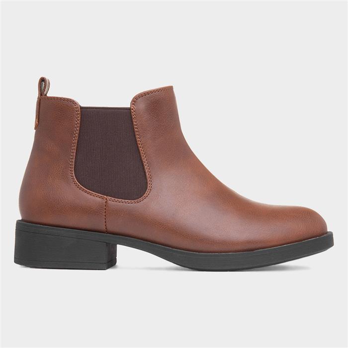 Womens Tan Chelsea Pull On Boot