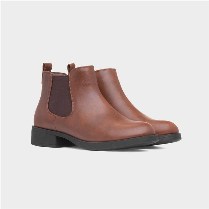 Womens Tan Chelsea Pull On Boot