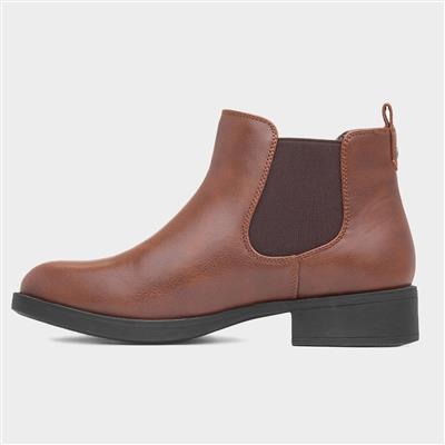 Womens Tan Chelsea Pull On Boot