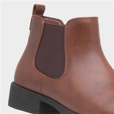Womens Tan Chelsea Pull On Boot