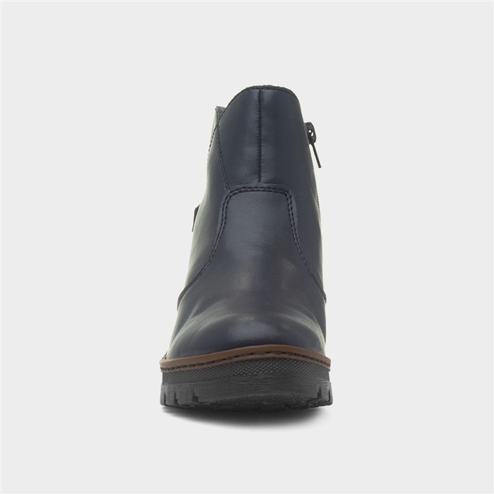 Leipzig Womens Navy Wedge Ankle Boot