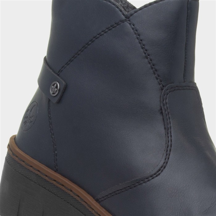 Leipzig Womens Navy Wedge Ankle Boot