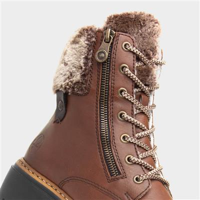 Antistress Womens Tan Lace Up Boot