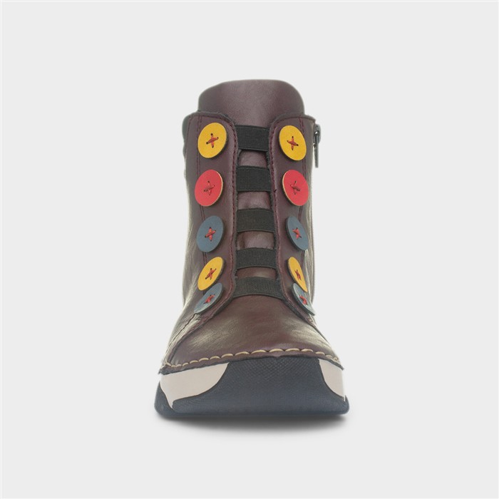 Koln Womens Purple Elasticated Ankle Boots