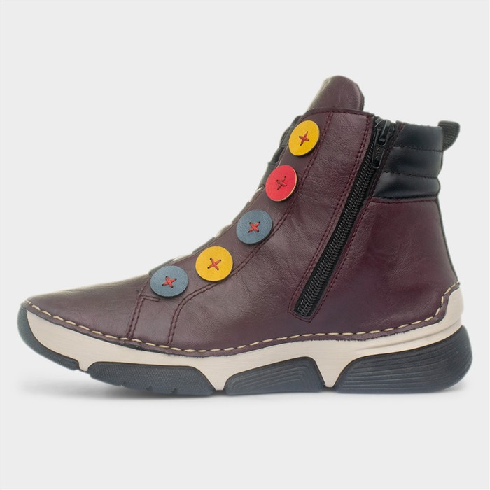 Koln Womens Purple Elasticated Ankle Boots
