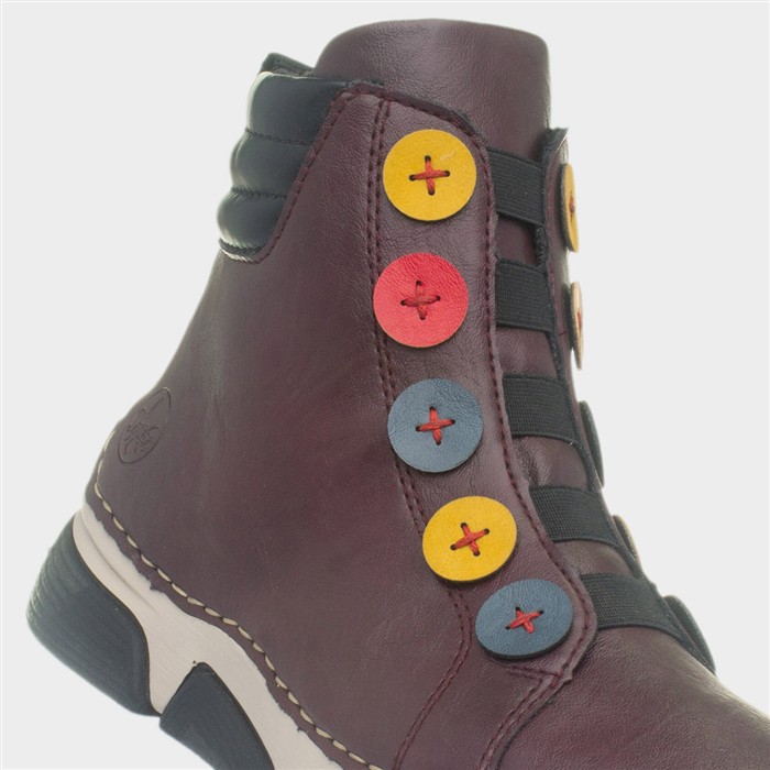 Koln Womens Purple Elasticated Ankle Boots