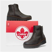 Rieker Hannover Womens Brown Wedge Ankle Boots (Click For Details)