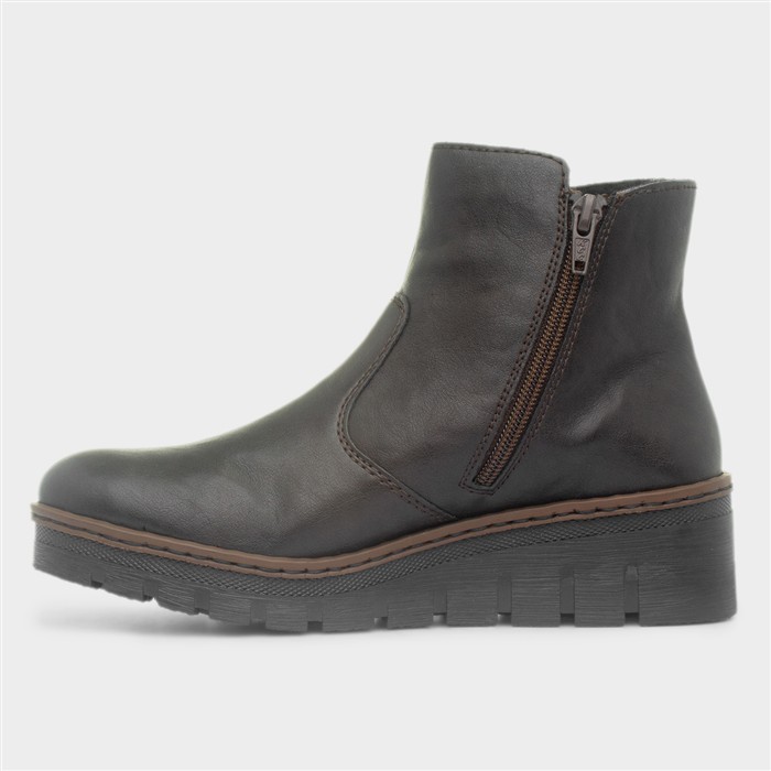 Hannover Womens Brown Wedge Ankle Boots