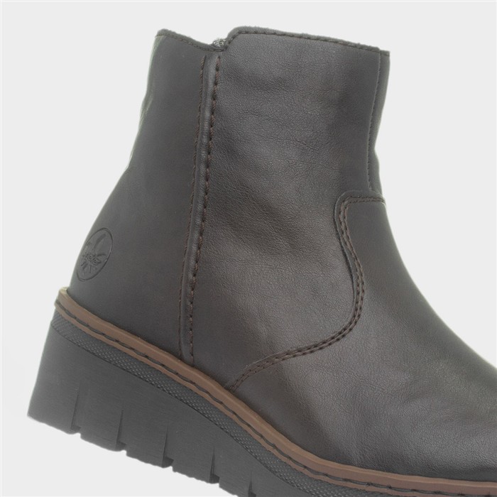 Hannover Womens Brown Wedge Ankle Boots
