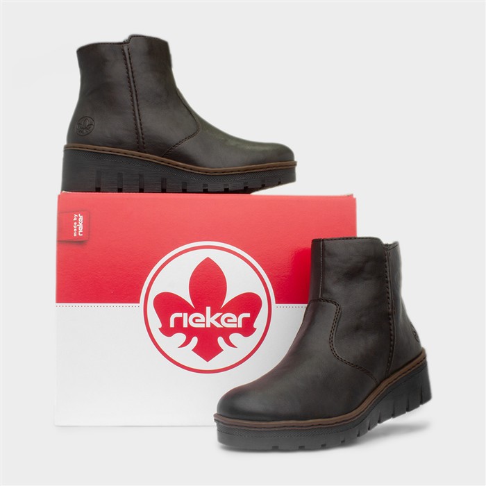 Hannover Womens Brown Wedge Ankle Boots