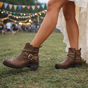 Lilley Womens Brown Ankle Zip Up Buckle Boot (Click For Details)