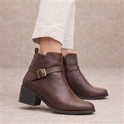 Lilley Womens Brown Heeled Ankle Boot (Click For Details)