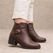 Lilley Womens Brown Heeled Ankle Boot (Click For Details)