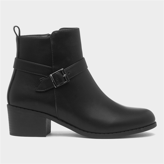 Womens Black Heeled Ankle Boot