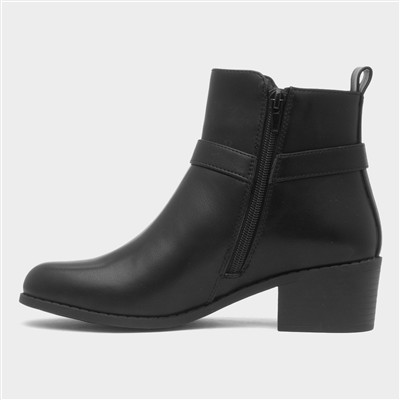 Womens Black Heeled Ankle Boot