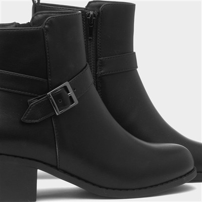 Womens Black Heeled Ankle Boot