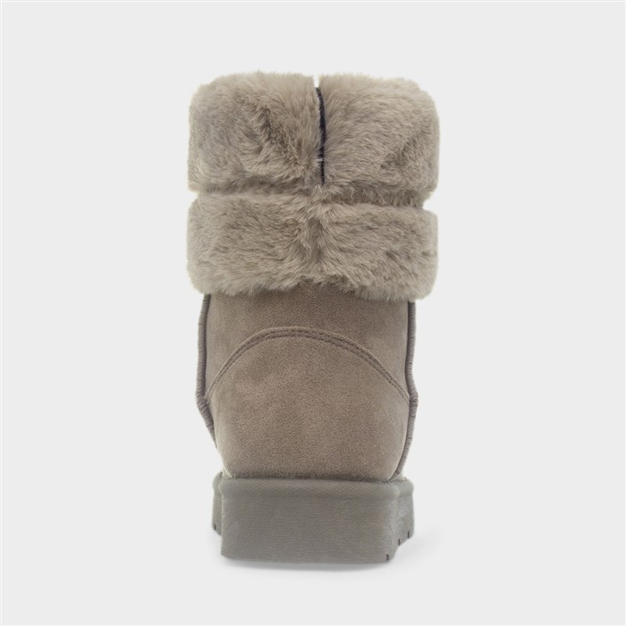 Womens Mushroom Faux Fur Ankle Boot