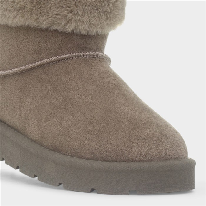 Womens Mushroom Faux Fur Ankle Boot