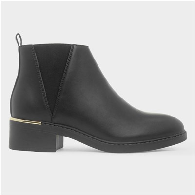 Womens Black Zip Up Ankle Boots