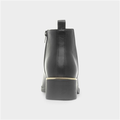 Womens Black Zip Up Ankle Boots