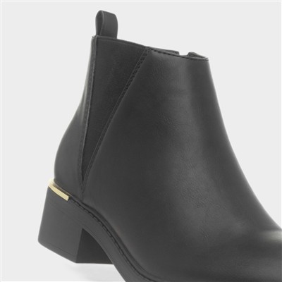 Womens Black Zip Up Ankle Boots