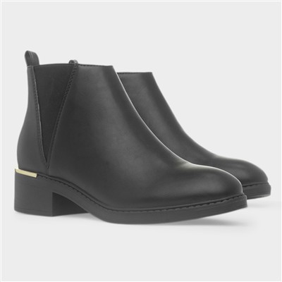 Womens Black Zip Up Ankle Boots