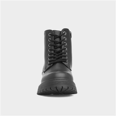 Womens Black Chunky Ankle Boot