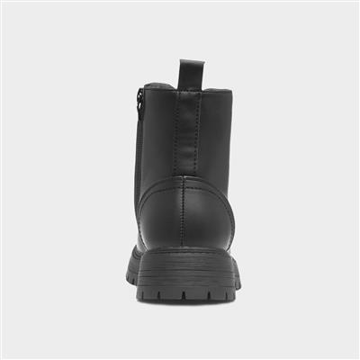 Womens Black Chunky Ankle Boot