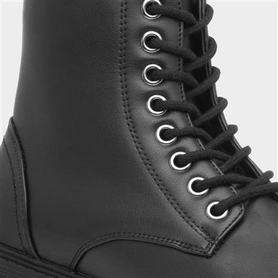 Womens Black Chunky Ankle Boot