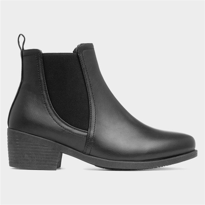 Women's Black Heeled Chelsea Boot