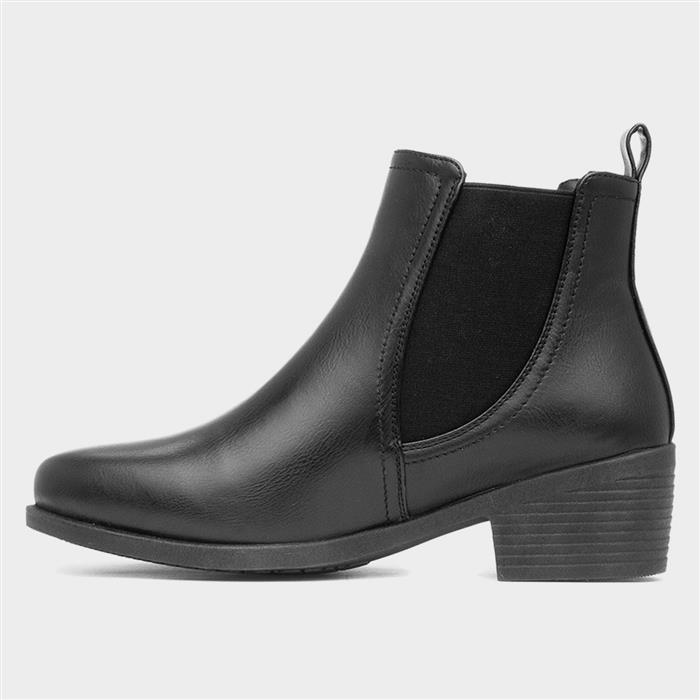 Women's Black Heeled Chelsea Boot
