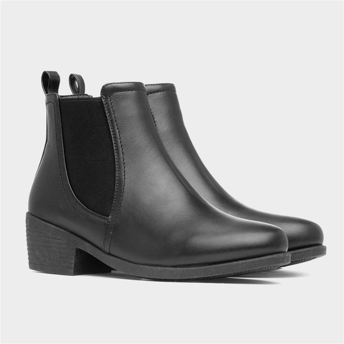 Women's Black Heeled Chelsea Boot