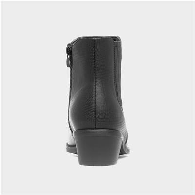 Womens Black Western Ankle Boot
