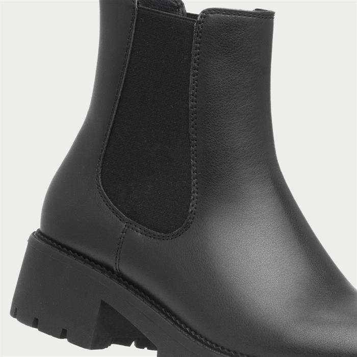 Womens Black Chunky Chelsea Boot