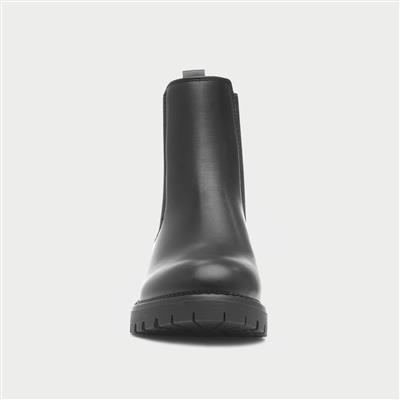 Womens Black Chunky Chelsea Boot