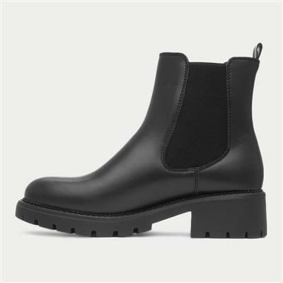 Womens Black Chunky Chelsea Boot