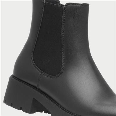 Womens Black Chunky Chelsea Boot