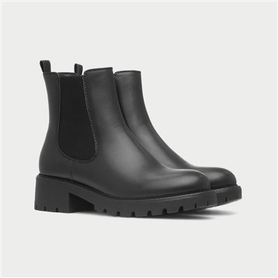 Womens Black Chunky Chelsea Boot