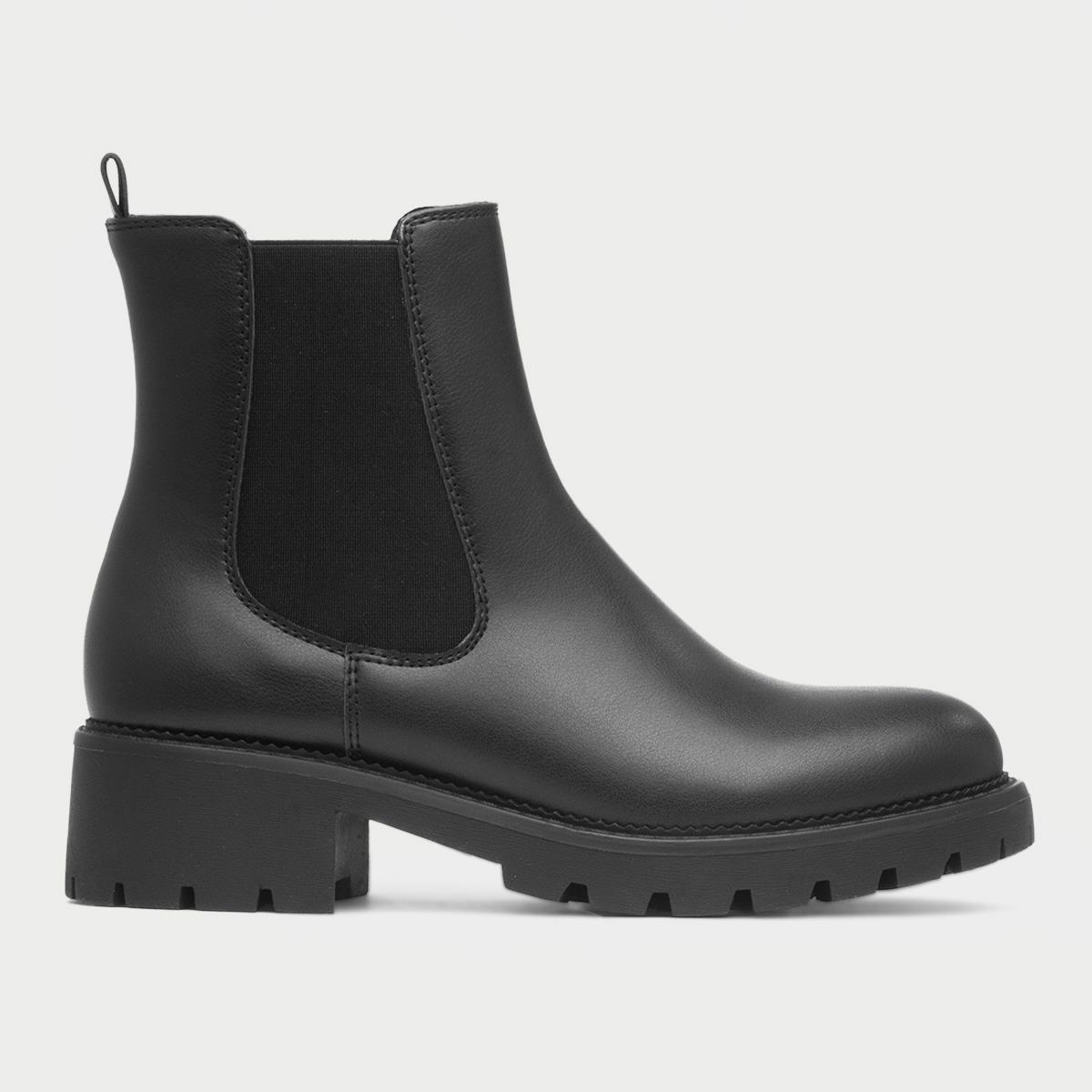 Womens Black Chunky Chelsea Boot