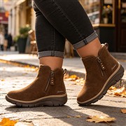 Skechers Easy Going Womens Brown Leather Boot (Click For Details)