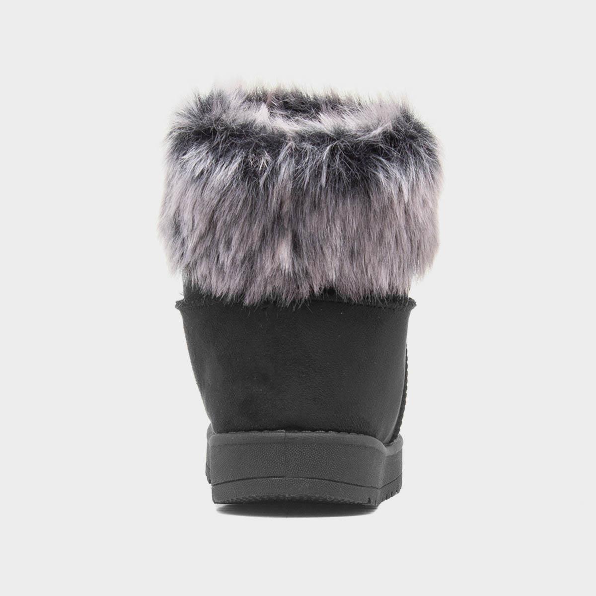 Lilley Mia Womens Faux Fur Trim Boot in Black 18681 Shoe Zone