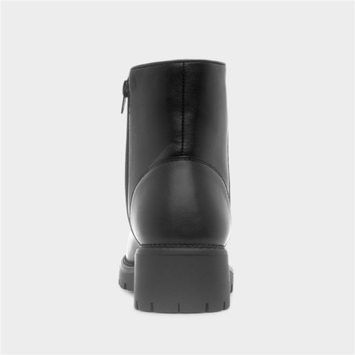 Elsa Womens Black Chunky Ankle Boot