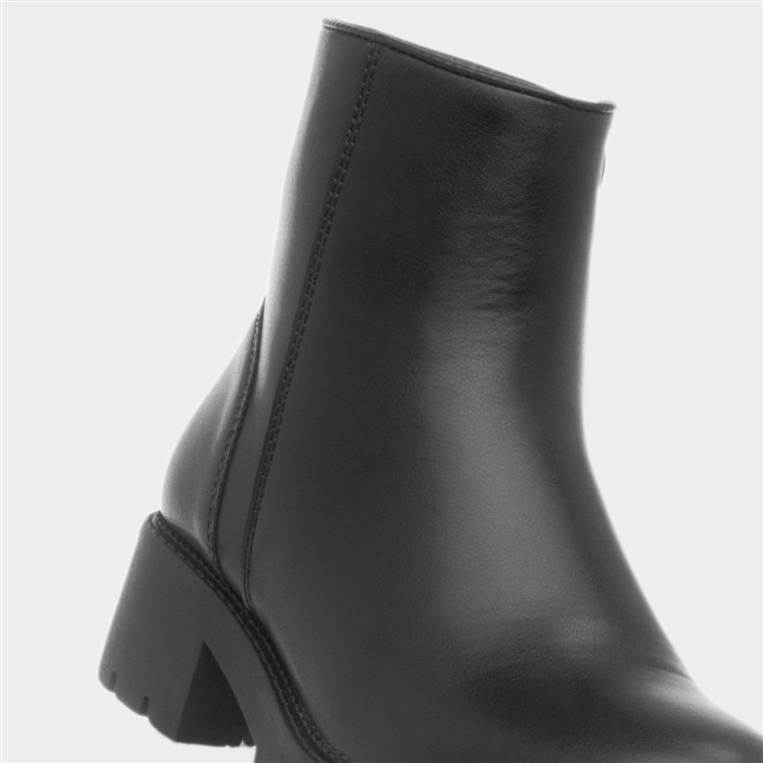 Elsa Womens Black Chunky Ankle Boot