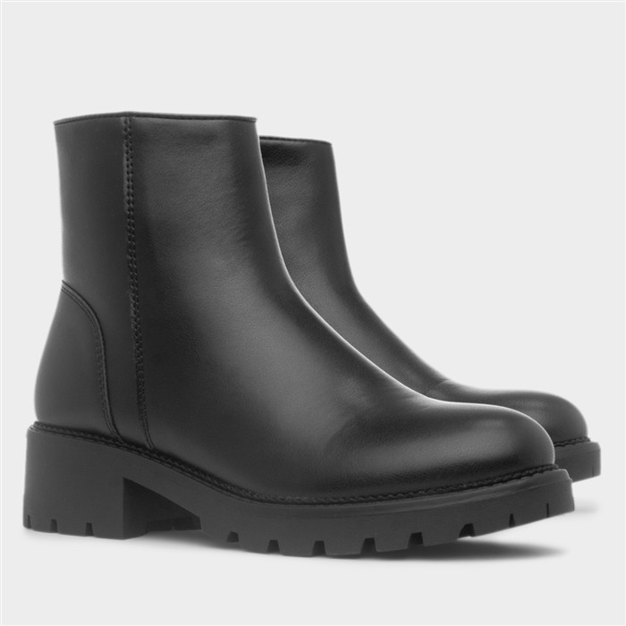 Elsa Womens Black Chunky Ankle Boot