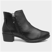 Jana Softline Womens Black Twin Zip Ankle Boot (Click For Details)